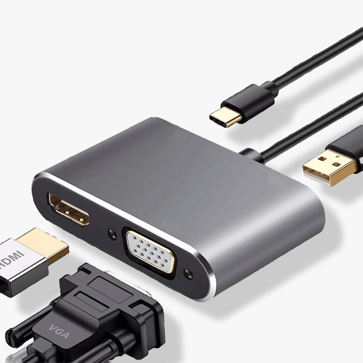 Adaptateur type-c to HDMI - VGA - USB - USB C 4PORT