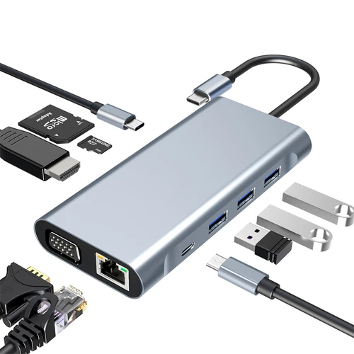 [10port] Adaptateur Type-c to HDMI 10IN1