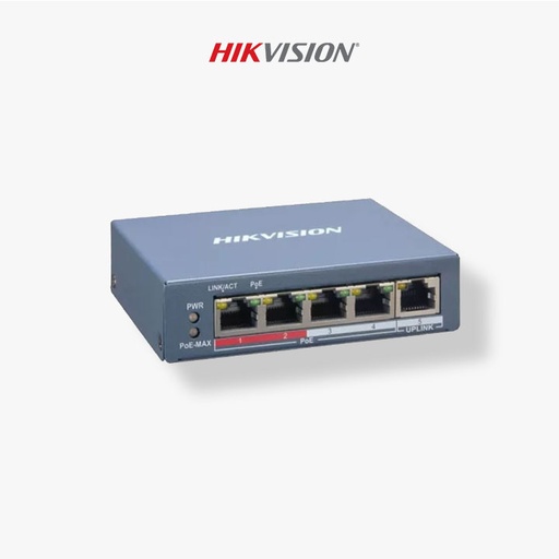 [SW hik 4poe 100mb 35w DS-3E0105P-E/M(B)] Switch Hikvision 5P 4 Ports POE+ 10/100